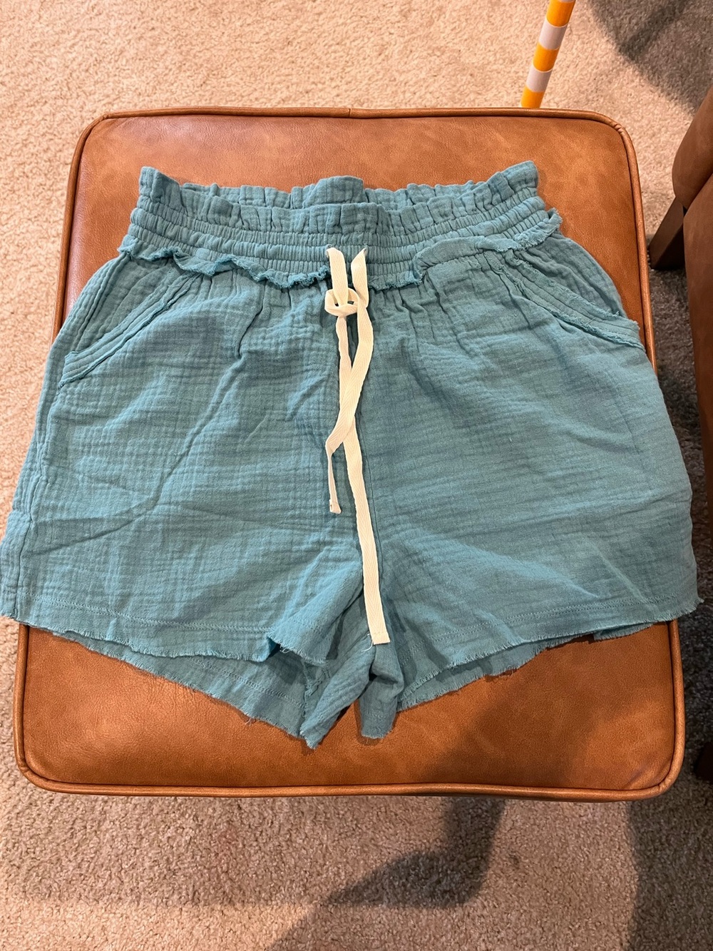 Zenana High-Waist Paperbag Shorts